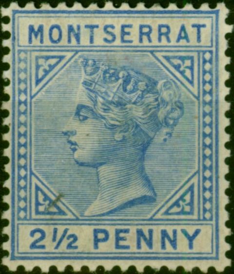 Rare Postage Stamp Montserrat 1885 2 1/2d Ultramarine SG10 Fine MM