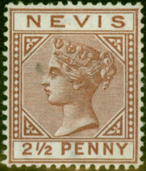 Valuable Postage Stamp from Nevis 1879 2 1/2d Red-Brown SG24 Good Fresh Mtd Mint