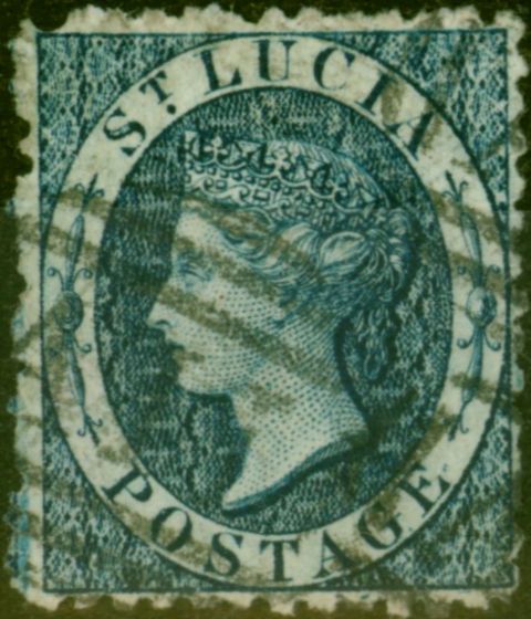 Rare Postage Stamp St Lucia 1863 Indigo SG7 Fine Used
