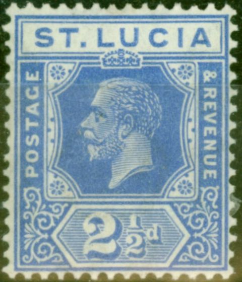 Collectible Postage Stamp from St Lucia 1926 2 1/2d Dull Blue SG98 Fine Mtd Mint