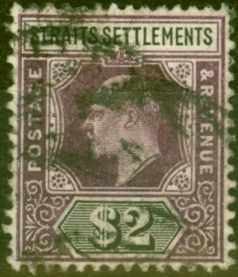 Collectible Postage Stamp from Straits Settlements 1905 $2 Dull Purple & Black SG137 Good Used