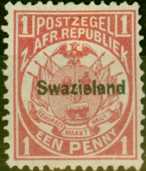 Old Postage Stamp from Swaziland 1889 1d Carmine SG1 Fine Unused