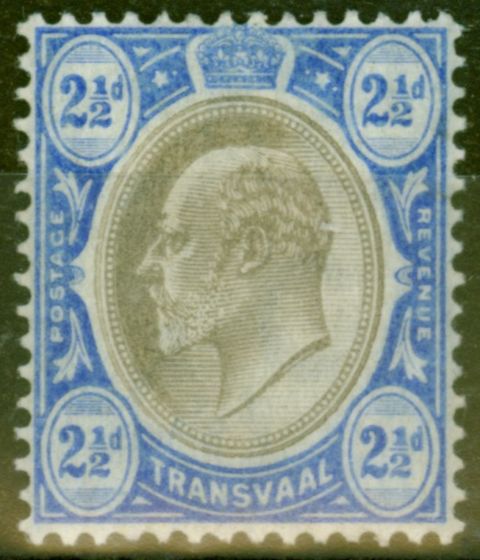 Rare Postage Stamp from Transvaal 1905 2 1/2d Black & Blue SG263 Fine Mtd Mint