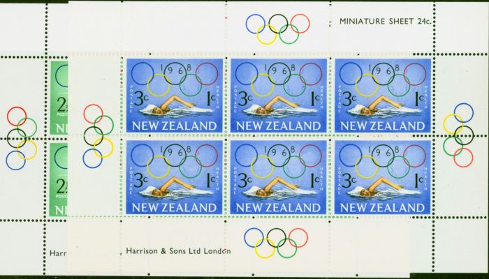 Valuable Postage Stamp New Zealand 1968 Health Mini Sheets SGMS889 V.F MNH