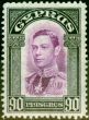 Old Postage Stamp from Cyprus 1938 90pi Mauve & Black SG162 Fine Mtd Mint Stamp
