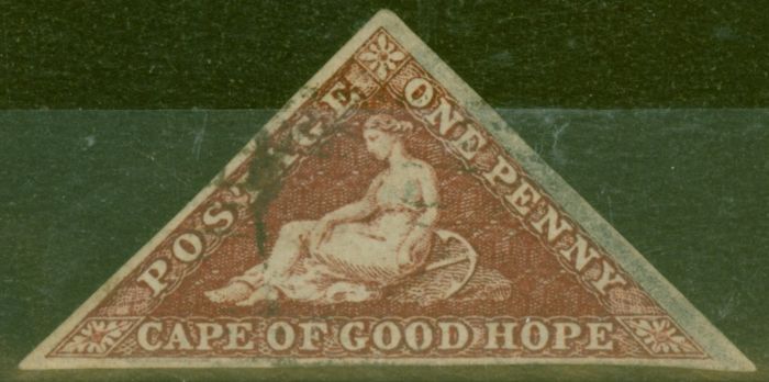 Valuable Postage Stamp from Cape of Good Hope 1864 1d Dp Carmine-Red SG18 V.F.U