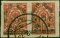 Batum 1919 10R on 3k Carmine-Red SG19 V.F.U Pair . King George V (1910-1936) Used Stamps