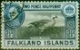 Old Postage Stamp from Falkland Islands 1949 2 1/2d Black & Blue SG152 V.F.U
