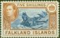 Valuable Postage Stamp from Falkland Islands 1949 5s Dull Blue & Yellow-Brown SG161c Fine Lightly Mtd Mint