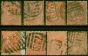 Old Postage Stamp GB 1865-73 Set of 8 Plates SG95 Pl.7 to Pl.14 Good Used