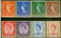 Collectible Postage Stamp GB 1959 Phosphor Graphite Lined Set of 8 SG599-609 V.F VLMM