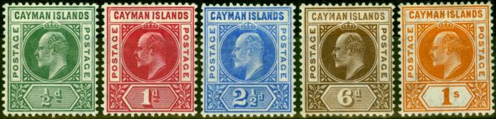 Rare Postage Stamp from Cayman Islands 1905 Set of 5 SG8-12 Fine Mtd Mint Stamp
