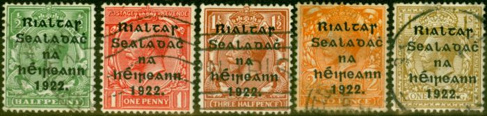 Collectible Postage Stamp from Ireland 1922 Thom Set of 5 SG47-51 Fine Used