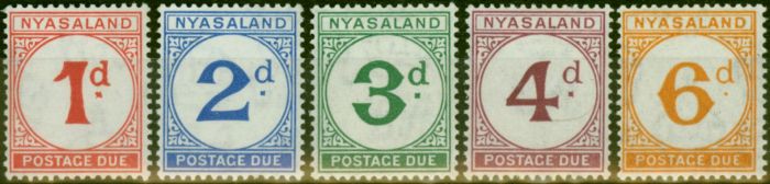Valuable Postage Stamp Nyasaland 1950 Postage Due Set of 5 SLD1-D5 V.F MNH