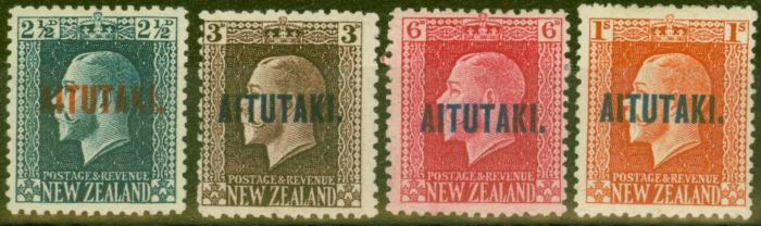 Valuable Postage Stamp from Aitutaki 1917 set of 4 SG15a-18a P.14 x 14.5 Fine Mtd Mint