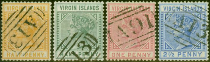 Collectible Postage Stamp Virgin Islands 1883-84 Set of 4 SG26-31 V.F.U
