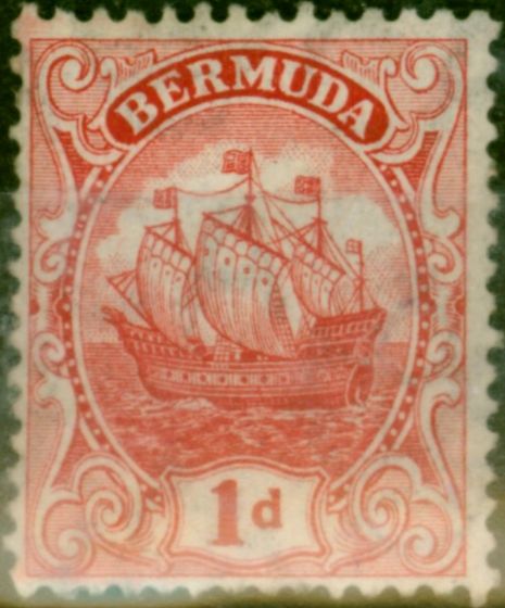 Rare Postage Stamp Bermuda 1910 1d Red SG46 Fine MM (5)