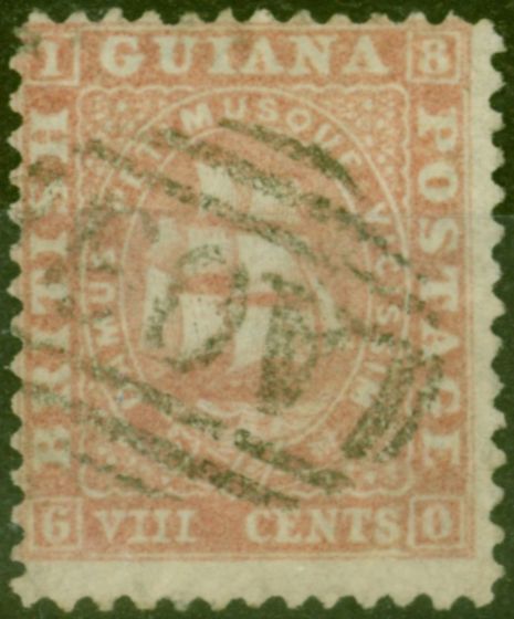 Valuable Postage Stamp from British Guiana 1863 8c Pink SG46 Fine Used