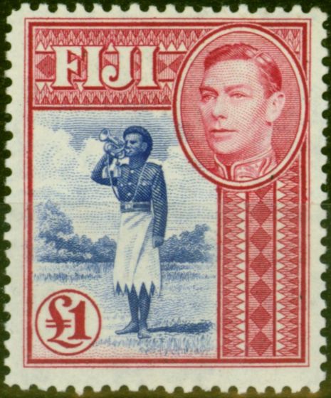 Valuable Postage Stamp Fiji 1950 £1 Ultramarine & Carmine SG266b V.F MNH
