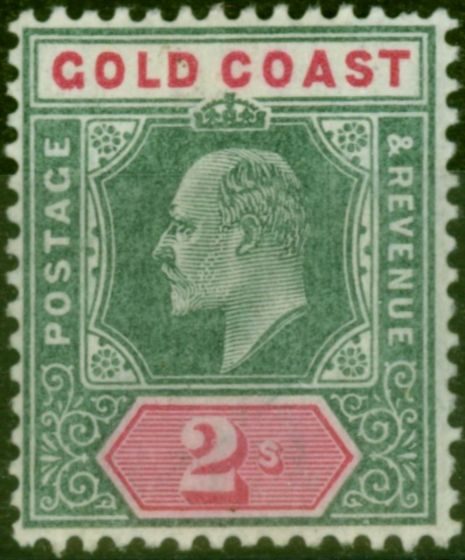 Collectible Postage Stamp Gold Coast 1902 2s Green & Carmine SG45 Fine & Fresh MM