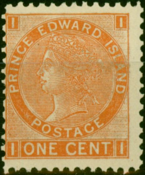 Rare Postage Stamp Prince Edward Island 1872 1c Brown-Orange SG36 Fine MNH