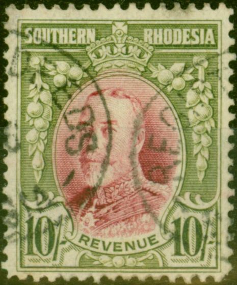 Rare Postage Stamp from Southern Rhodesia 1931 10s Revenue Stamp Fine Used