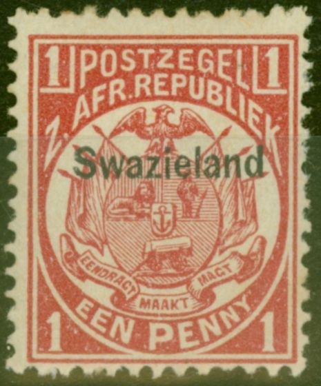 Valuable Postage Stamp from Swaziland 1889 1d Carmine SG1 Fine Mtd Mint