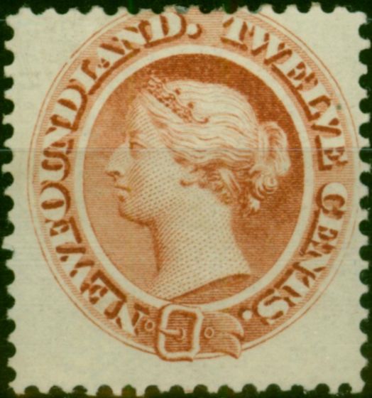 Collectible Postage Stamp Newfoundland 1870 12c Chestnut SG33 Fine MM