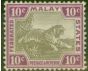 Collectible Postage Stamp from Fed of Malay States 1904 10c Grey-Brown & Claret SG43 Fine Very Lightly Mtd Mint