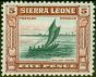 Old Postage Stamp from Sierra Leone 1933 5d Green & Chestnut SG174 Fine LMM
