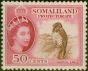 Old Postage Stamp from Somaliland 1953 50c Brown & Rose-Carmine SG143 Fine & Fresh Mtd Mint