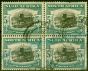 Collectible Postage Stamp from South Africa 1949 5s Black & Pale Blue-Green SG122 Good Used Block of 4