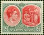 Valuable Postage Stamp from St Kitts & Nevis 1941 2d Scarlet & Grey SG71a Chalk Fine Mtd Mint (2)
