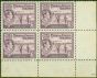 Valuable Postage Stamp from Turk & Caicos Is 1938 6d Mauve SG201 Fine MNH Block of 4