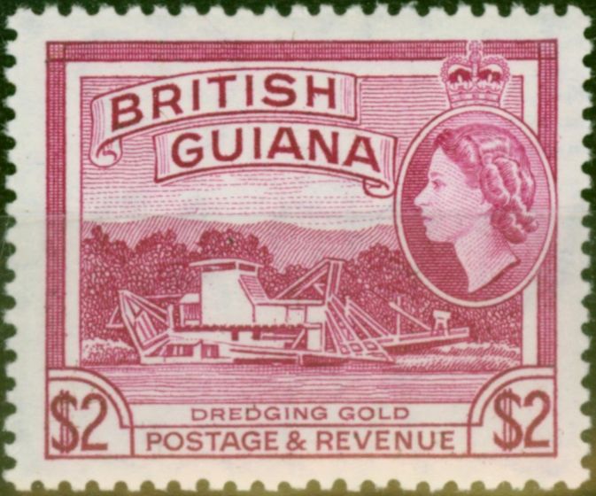 Valuable Postage Stamp British Guiana 1963 $2 Reddish Mauve SG365 V.F VLMM