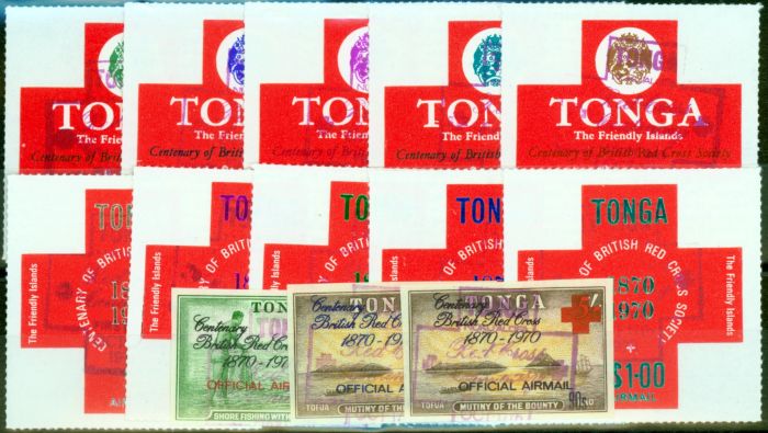 Collectible Postage Stamp from Tonga 1970 Red Cross set of 13 SG335-344 - 0550-057 Fine Used