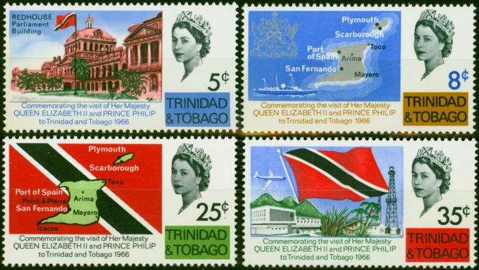 Collectible Postage Stamp Trinidad & Tobago 1966 Royal Visit Set of 4 SG313-316 V.F MNH