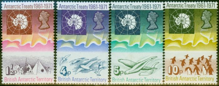 Valuable Postage Stamp B.A.T 1971 Antarctic Treaty Set of 4 SG38-41 Fine MNH