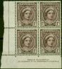 Valuable Postage Stamp Australia 1943 1d Brown-Purple SG203 V.F LMM & MNH Gutter Imprint Block of 4