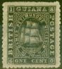 Valuable Postage Stamp from British Guiana 1863 1c Black SG51 Fine Lightly Mtd Mint