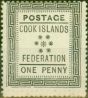 Rare Postage Stamp from Cook Islands 1892 1d Black SG1 Good Mtd Mint