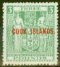 Valuable Postage Stamp from Cook Islands 1931 £3 Green SG98a Very Fine MNH Scarce