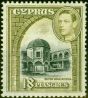 Collectible Postage Stamp from Cyprus 1938 18pi Black & Olive-Green SG160 Fine MNH