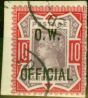Collectible Postage Stamp from GB 1902 10d Dull Purple & Carmine SG035 Office of Works V.F.U on Small Piece