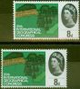Old Postage Stamp from GB 1964 8d Geographical SG653Var 'Emerald Lawn' Very Fine MNH