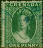 Collectible Postage Stamp Grenada 1875 1d Green SG14Var 'Wmk 6 Vertical Lines' Fine Used