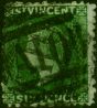 St Vincent 1868 6d Deep Green SG7 Good Used  Queen Victoria (1840-1901) Rare Stamps