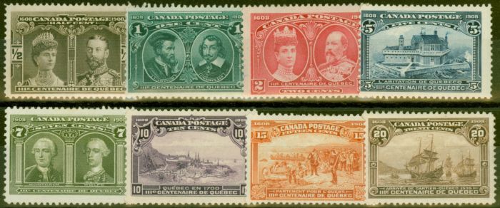 Collectible Postage Stamp from Canada 1908 Quebec set of 8 SG188-195 Fine & Fresh Mtd Mint