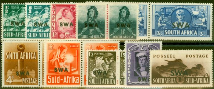 Collectible Postage Stamp South West Africa 1941-43 Set of 10 SG114-122 Fine LMM