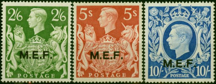 Middle East Forces 1943-47 Set of 3 Top Values SGM19-M21 V.F MNH  King George VI (1936-1952) Collectible Stamps